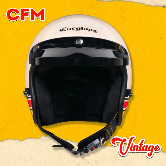 HELM CARGLOSS VINTAGE CFM RETRO HALF FACE - VINTAGE AVORIO NAIDE