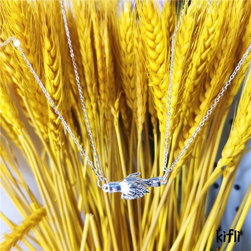 2 pcs,Jabat Tangan Beberapa Kalung,Rantai Klavikula,untuk Wanita dan Pria Hadiah