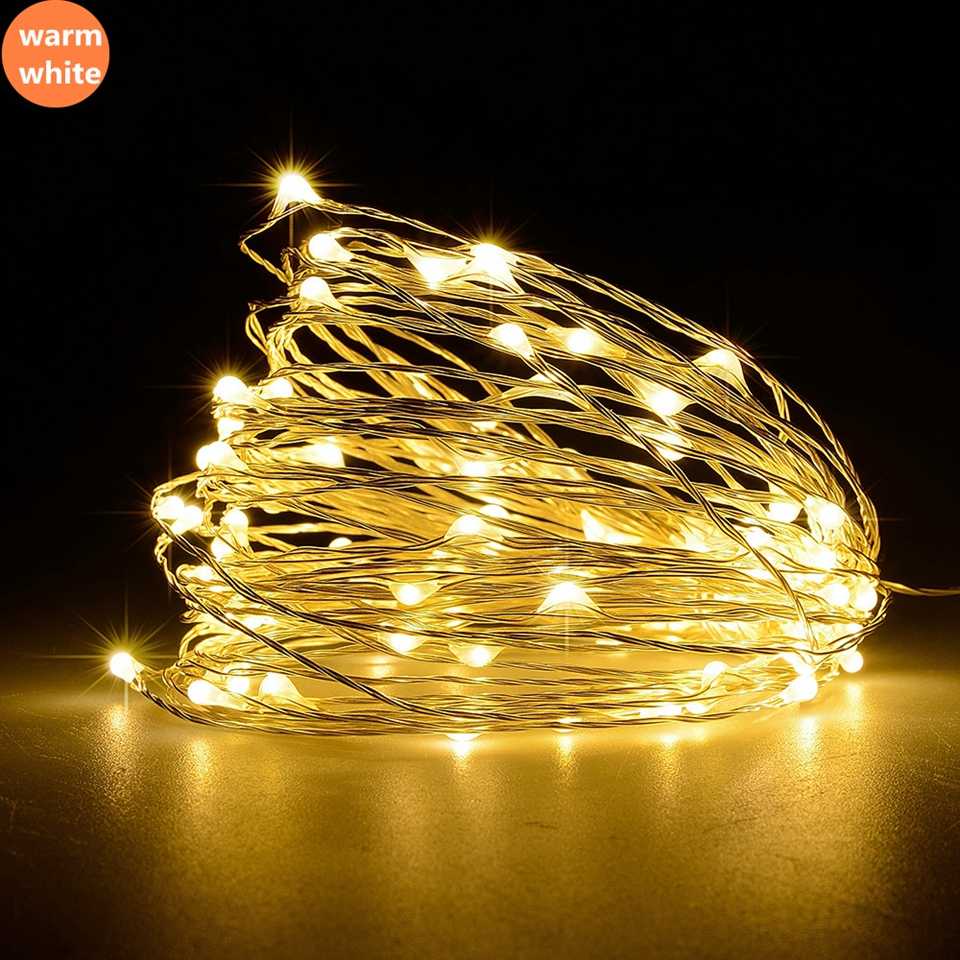 COD Lampu Hias Dekorasi USB Powered 50 LED 5 Meter Lampu LED Kawat Warm White Lampu Hias LED Baterai Lampu Tumblr lampu kawat