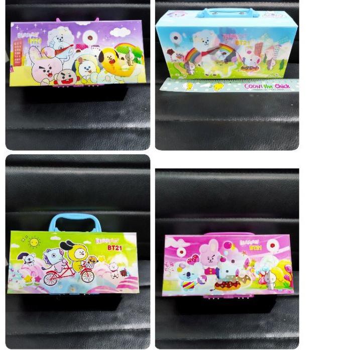 

Berkualitas! kotak pensil kode/kotak pensil BTS/kotak pensil BT21/kotak pensil tingkat/kotak pensil