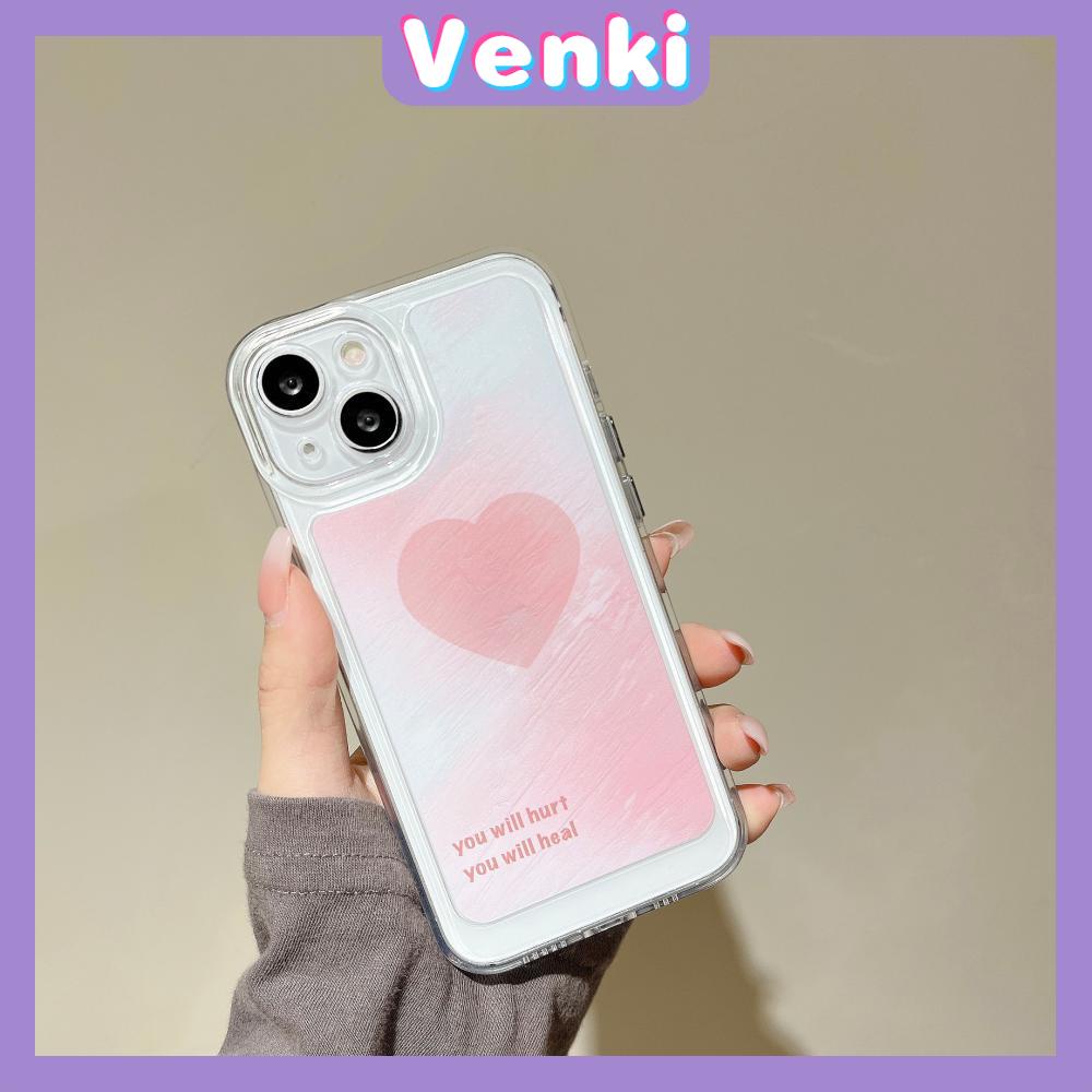 iPhone Case Silicone Soft Case Clear Case Thickened Shockproof Protection Camera Metal Button Pink Heart Compatible For iPhone 11 Pro Max 13 Pro Max 12 Pro Max 7Plus xr XS Max