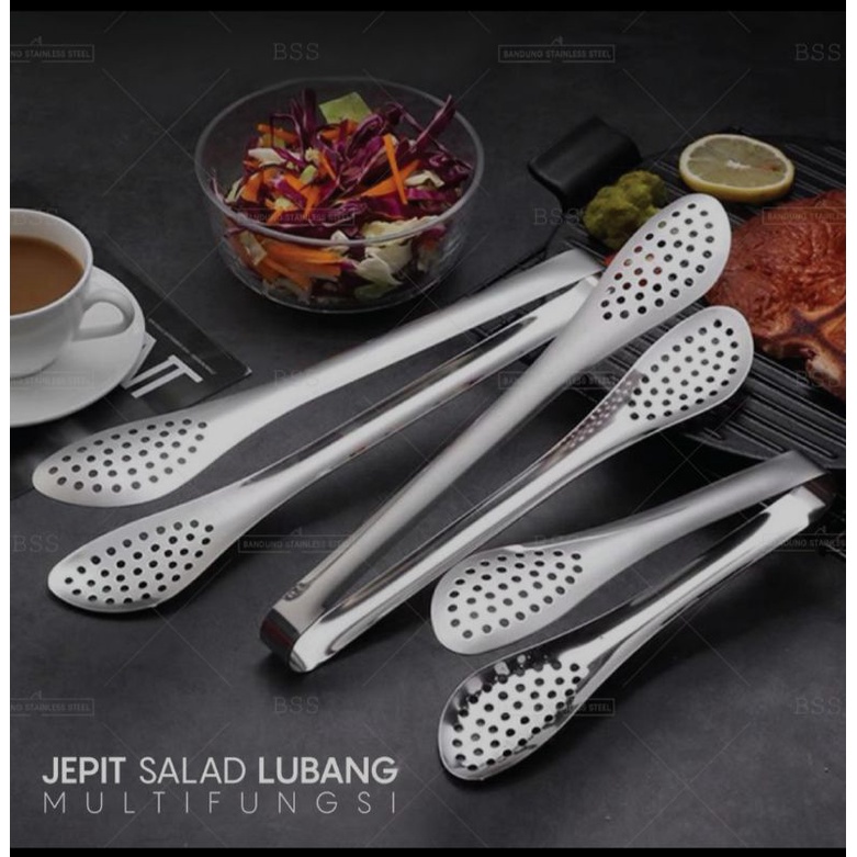 Capitan Gorengan Capitan kue Capitan Opal Serbaguna jepitan Stainless Lubang Capit SaladSayur Makanan Daging Tebal 9inch 12inch 14inch