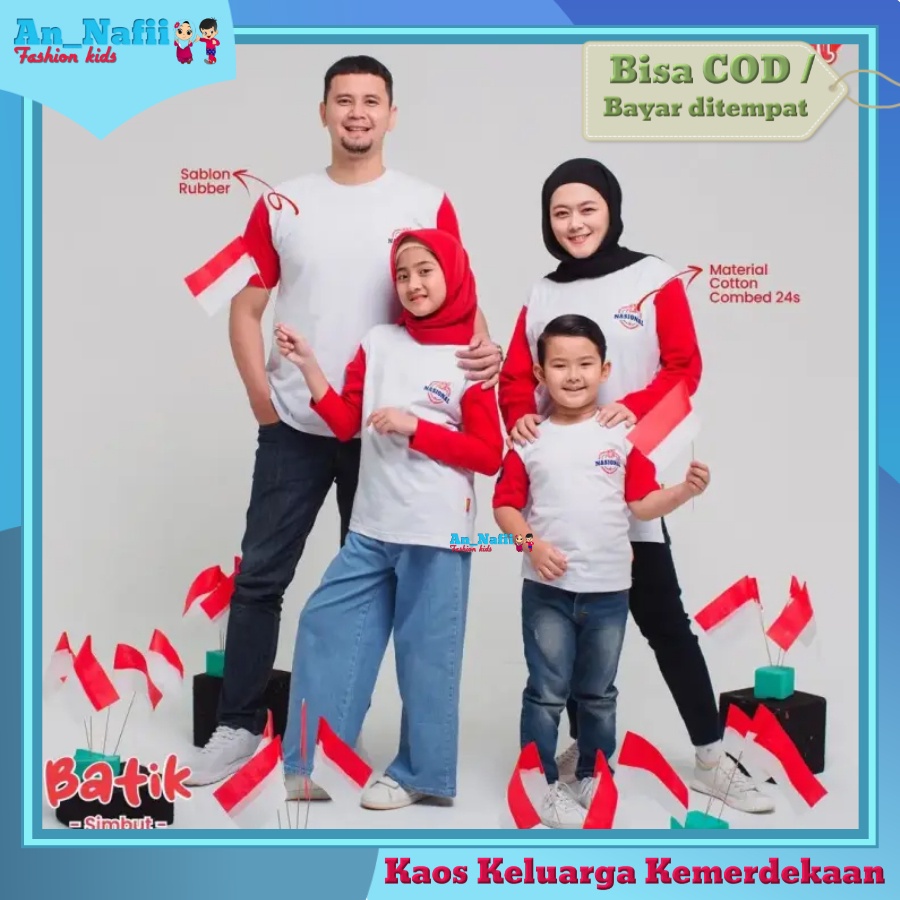 Baju Couple Keluarga Agustusan Kaos Kemerdekaan Anak Laki Laki Lengan Pendek Hoofla Kaos Agustusan Anak Kualitas Premium Terbaru