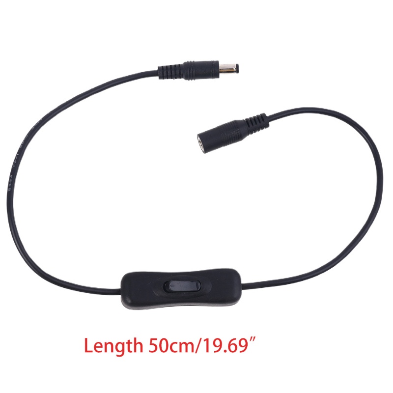 VIVI   50cm 5.5x2.5mm Male to Female Extension Cable with On Off Switch for LED Strip Light CCTV Camera Laptop and mord Device