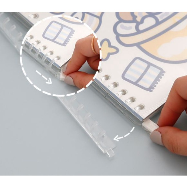 

Wow Notebook Ring B5/Buku Tulis Jurnal/Buku Catatan Cute/Transparant Cover Bagus