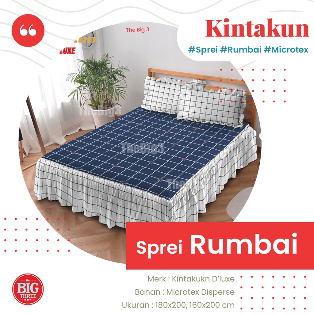 KINTAKUN Sprei RUMBAI 180x200 motif  Arfana Axel Robin Blooma Ensley Aini Amina Amerta Adira Alisa Citra Lamina Shakila Damara Gemi Kartika  Litani Madana Nuraga Rena Wiyata Gista Tarani Wira Nurmala Lavana  - King 180 SP P3 Seprai