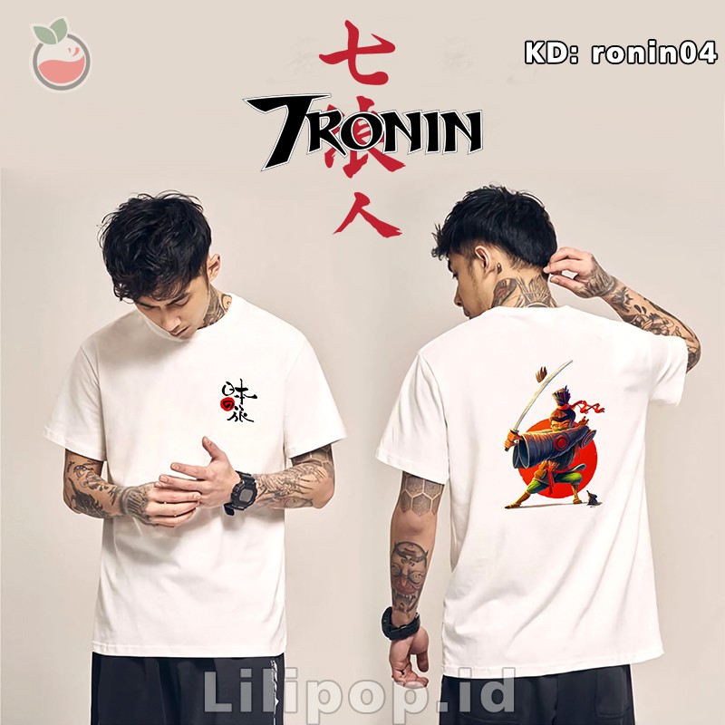 Kaos Tshirt  Pria samurai ronin desain jepang  Baju Distro Basic Lengan Pendek Cowok Kasual Lilipop