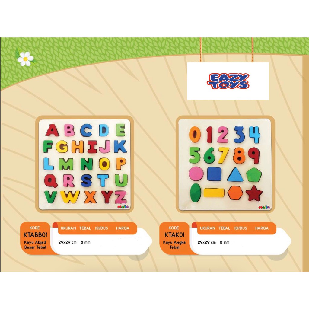 MAINAN EDUKAS ANAK - PUZZLE ALPHABET/ NUMBER / HURUF BESAR / ANGKA KUALITAS PREMIUM