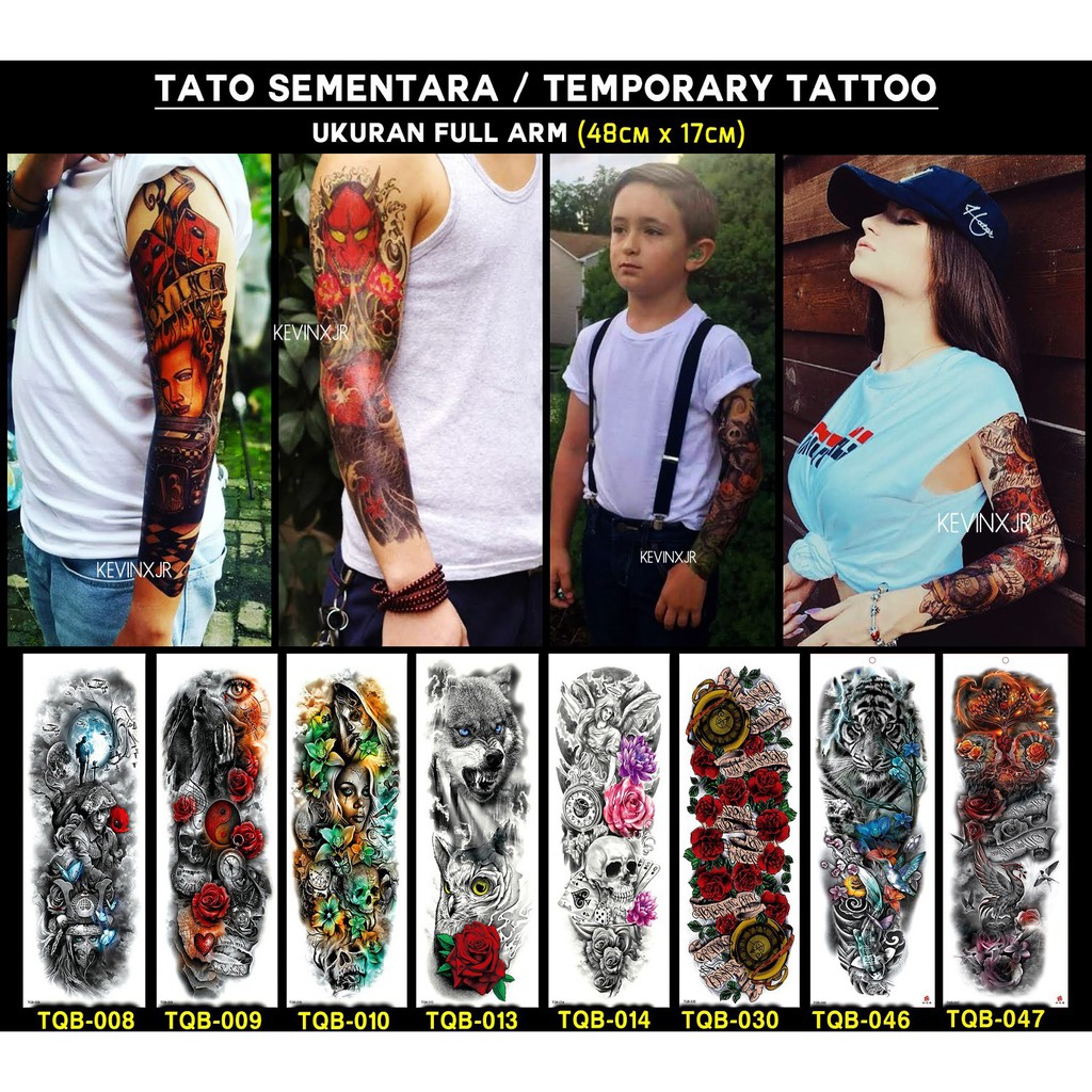 Grosir Tattoo Temporary Full Arm Tato Sementara Ukuran Besar Murah Free Ongkir Tato Temporer