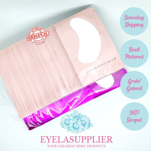 100pcs eyepatch gel pads hydrogel untuk eyelash extension tanam bulumata bantalan mata