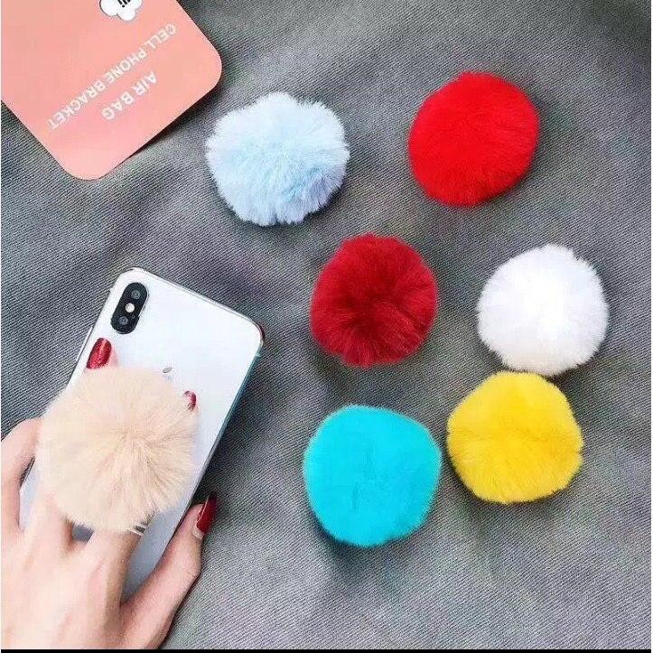 POP SOCKET WARNA 3D POMPOM POP SOCKET BULU TERMURAH / POPSOCKET AKSESORIS HP