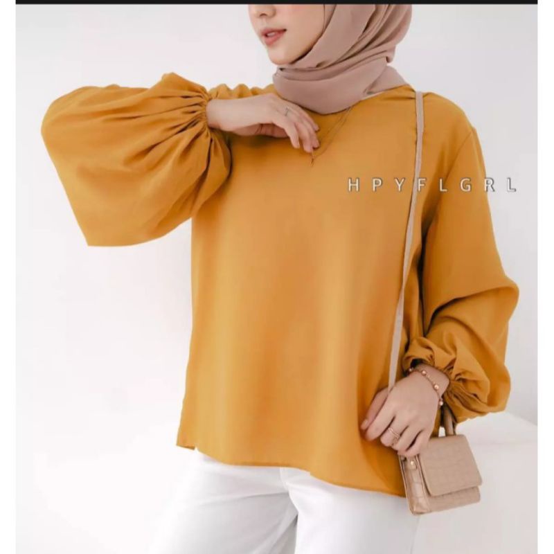 Lune blouse/atasan lengan balon trendi