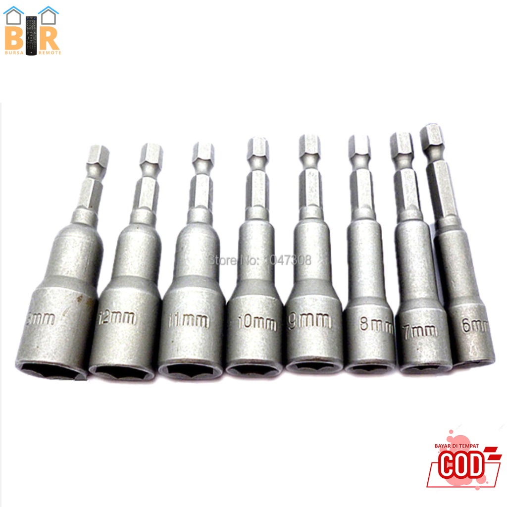 Mata Socket Bor Roofing Magnetic Nut Setter -  Magnetik Mur Driver Socket Set Bor Bit 1/4 &quot;Hex