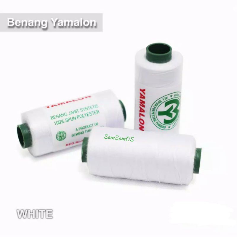 Benang Jahit Yamalon 500 Yard - Putih Hitam