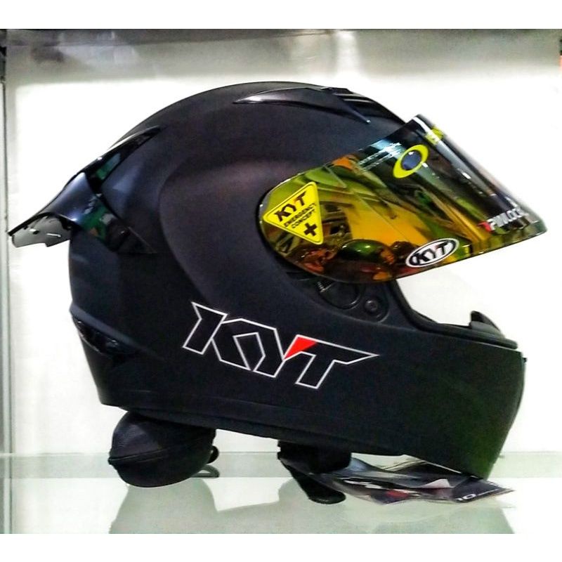 helm full face kyt r10 black doff paket ganteng (gratis visoor oginal kyt)-1
