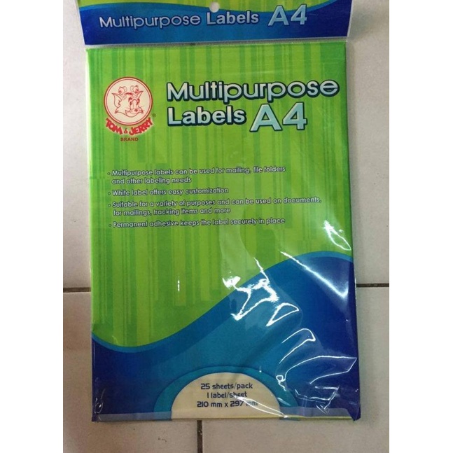 

Label Tom&Jerry Multipurpose A4 ✦