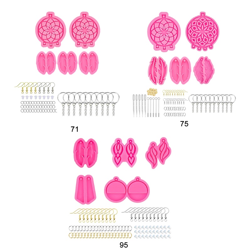 Siy Cetakan Silikon Epoksi 3 Model Untuk Membuat Perhiasan Anting Diy