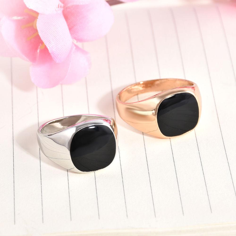 Top Size 8-12 Cincin Pria Fashion Perak Warna Emas Klasik Solid Dipoles