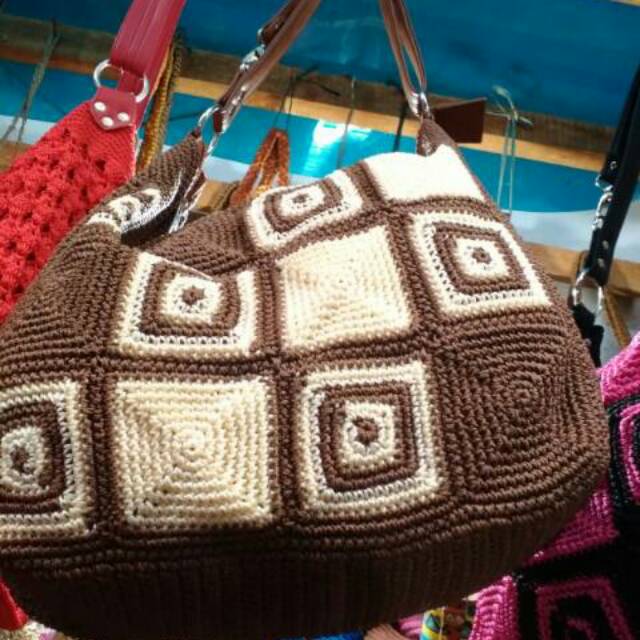 Tas Rajut Kerja / Hobo Bag Ukuran Besar Harga Murah