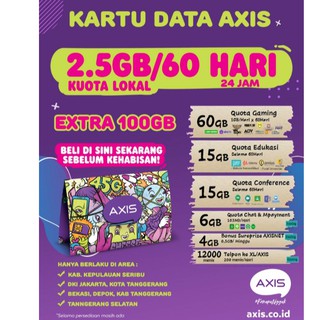 KARTU PAKET DATA AXIS 2.5GB EXTRA 100GB LOKAL KOUTA | Shopee Indonesia