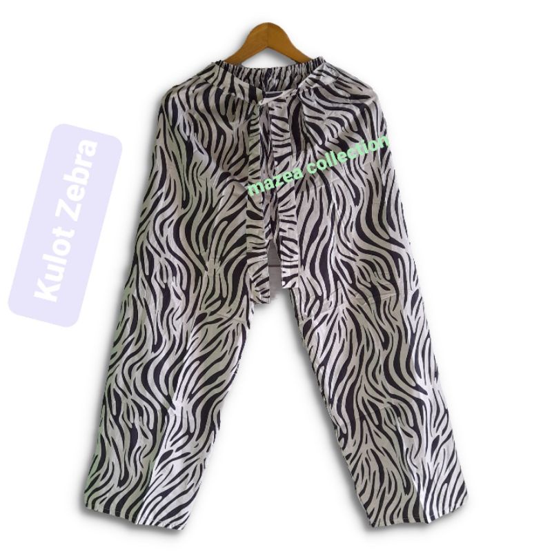 Celana Kulot Wanita Motif Zebra Kekinian