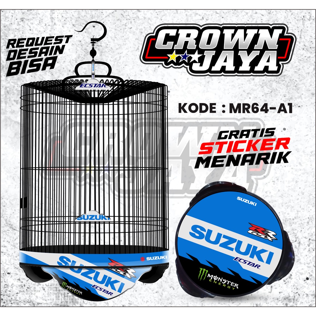 (Ready) Decal stiker kandang murai motif BNR / Stiker tebok murai custom desain / Stiker decal tebok