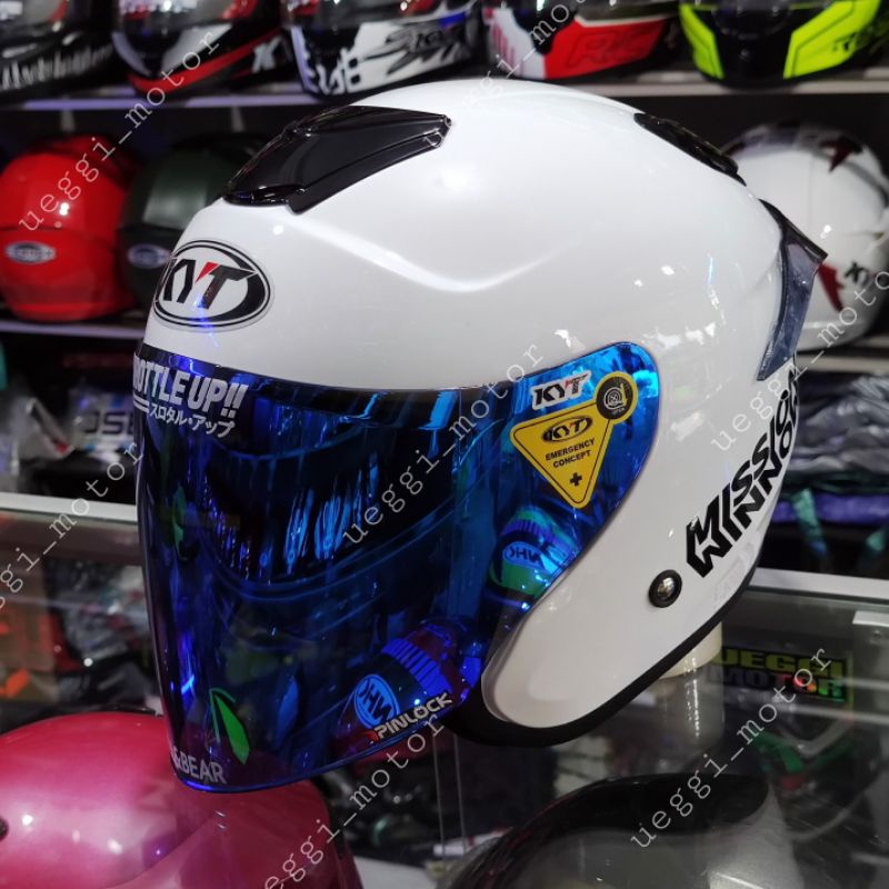 Helm Dyr Model Kyoto Paket Ganteng-Pket Putih stkr kyt