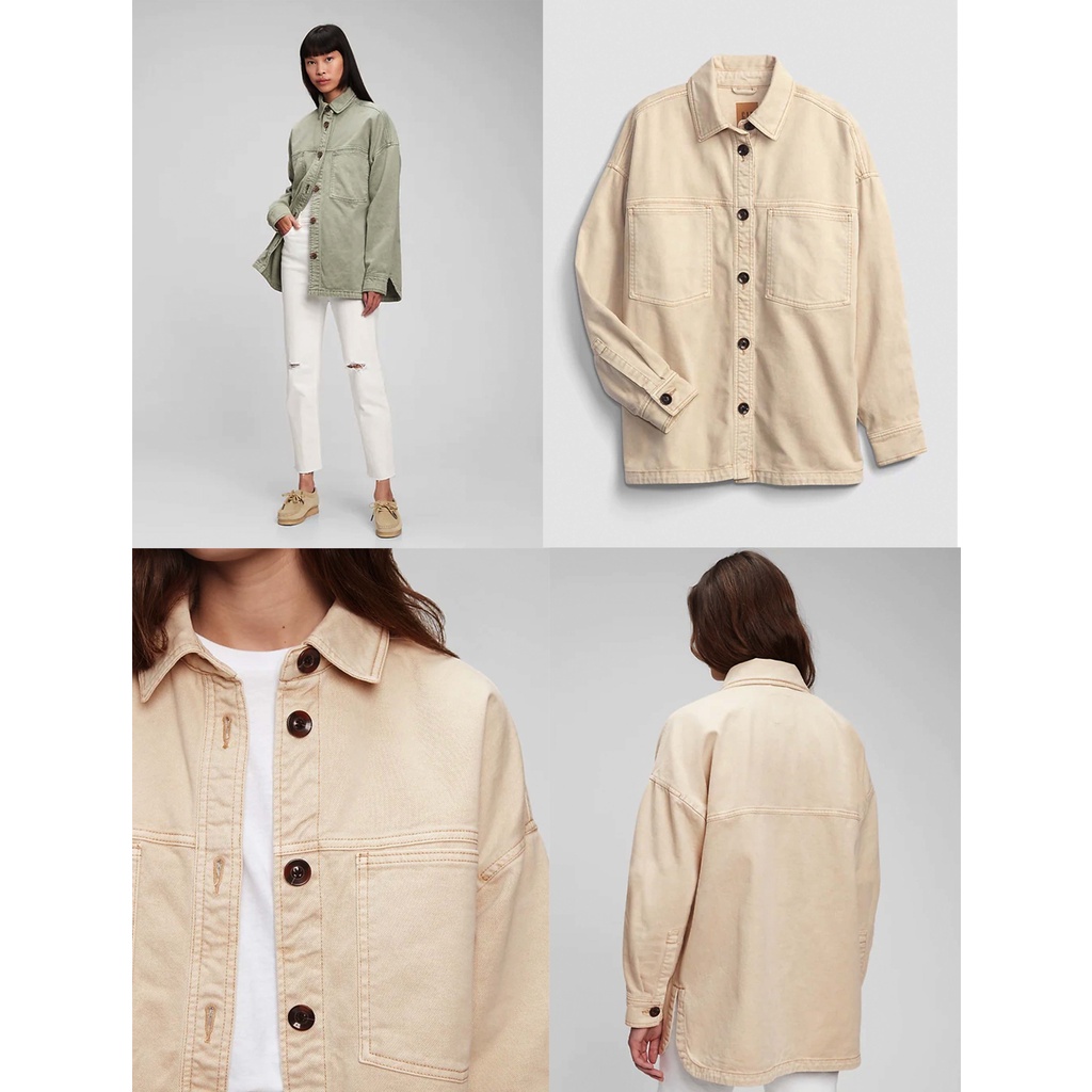 Gap Oversize Shirt Jacket With Washwell | Jaket Denim Oversize Wanita