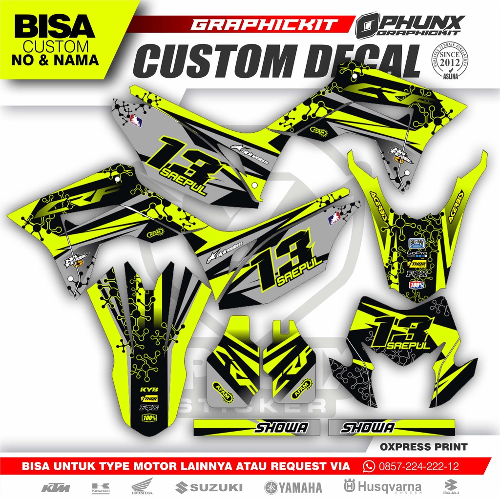 DECAL STIKER CRF 150 L CUSTOM FULL BODY DEKAL STICKER STRIPING CRF LAPAK OPHUNX GRAPHICKIT 13