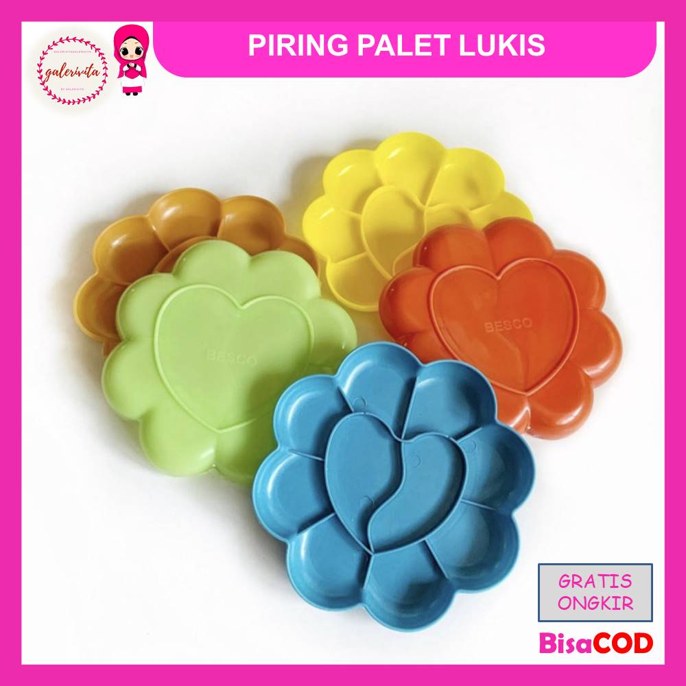 

Piring Palet Lukis Cat Air Sakura / Tempat Cat Kembang Besco Plastik