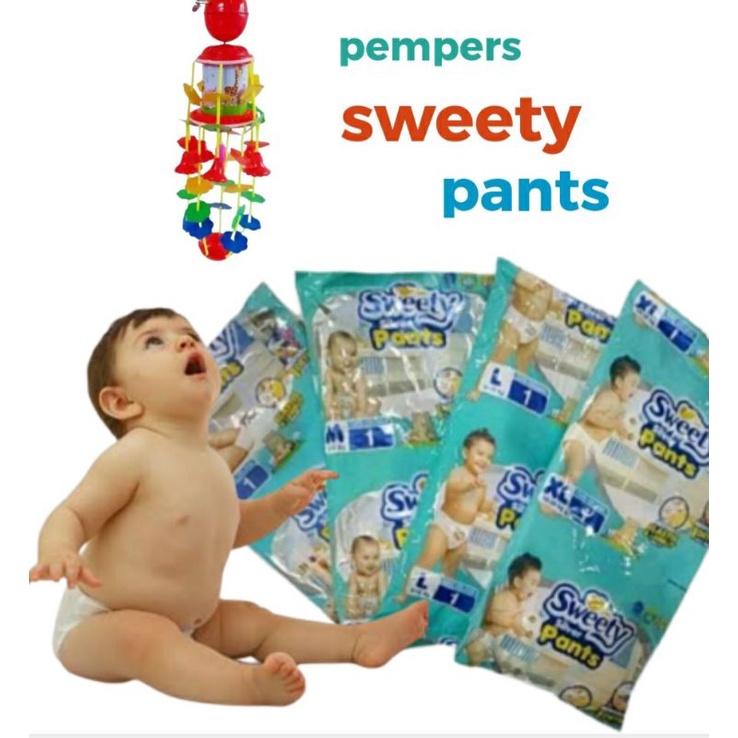 SWEETY PANTS SILVER,SWEETY SILVER PANT RENCENG ISI 6,POPOK BAYI,POPOK CELANA S.M.L.XL