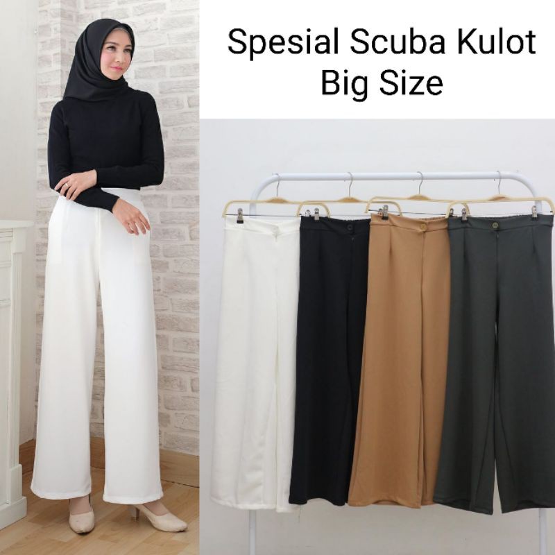 Scuba kulot putih hitam coklat HW SCUBA highways jumbo big size standar murah pinggang karet ish iym