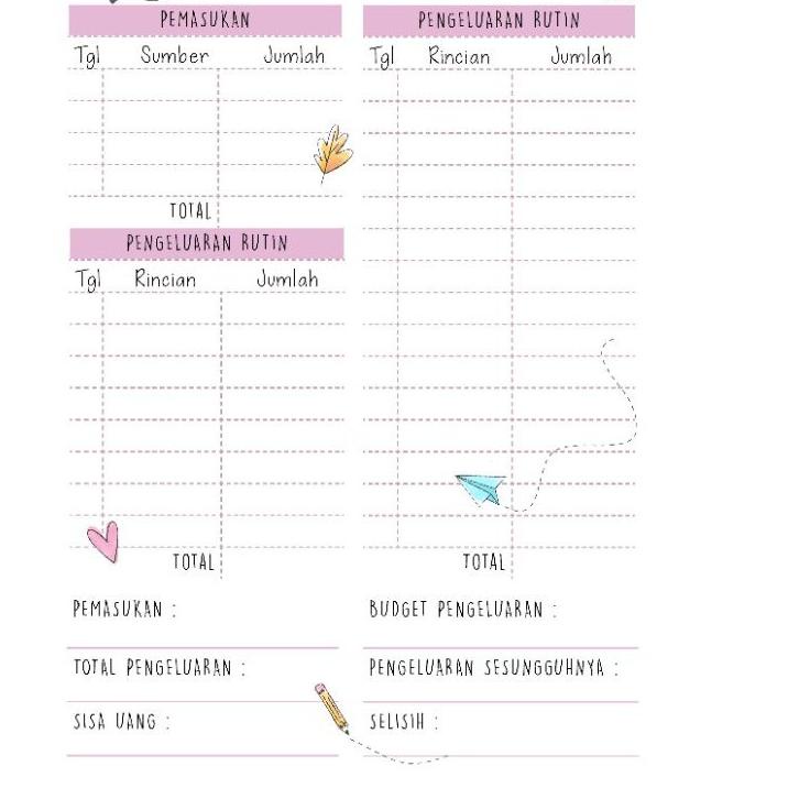 

PQY THE DAYS 1 UANG PLANNER BUDGET PLANNER MEAL DAILY WEEKLY PLANNER✻✿ (Siap kirim)
