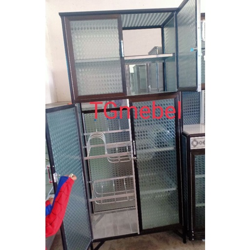 Lemari piring aluminium/rak dapur serbaguna