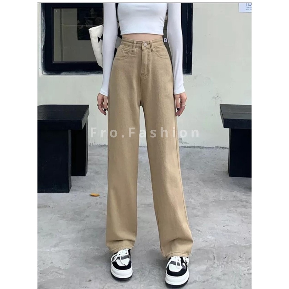 Celana Panjang Wanita Jeans Kulot High Waist Loose Jeans Premium