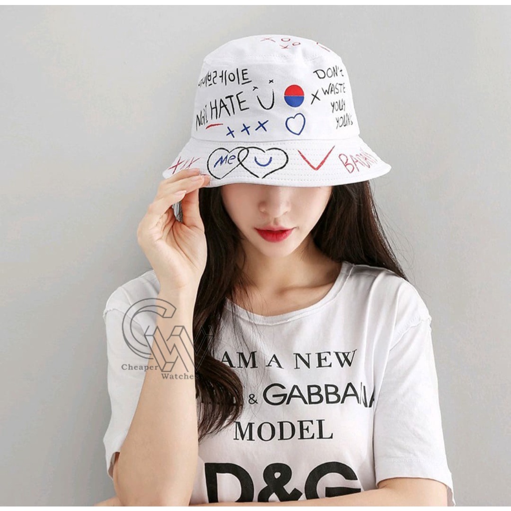 Cheaper-Topi Bucket Hat Motif Termurah