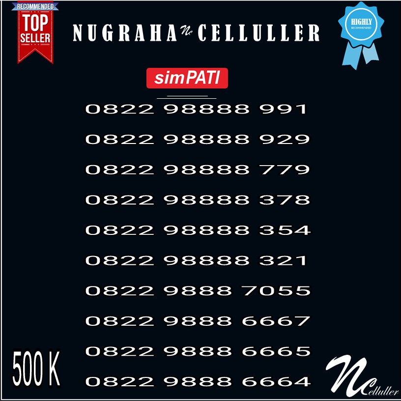 Nomor Cantik Simpati Triple 666 888  Kwartet 8888 Murah