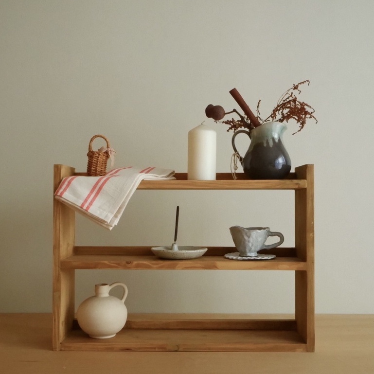 Memo Rakku - Rak Kayu / Rak Bumbu 3 Tingkat