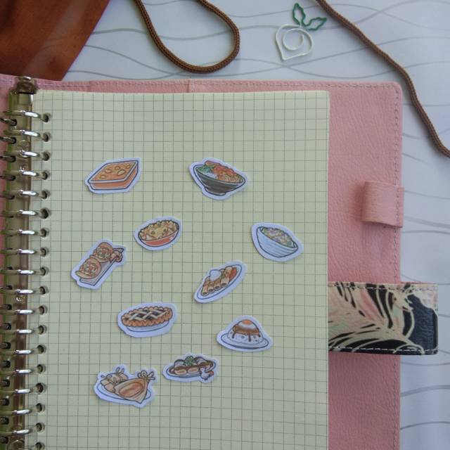 

50 pcs sticker makanan untuk planner/diary/