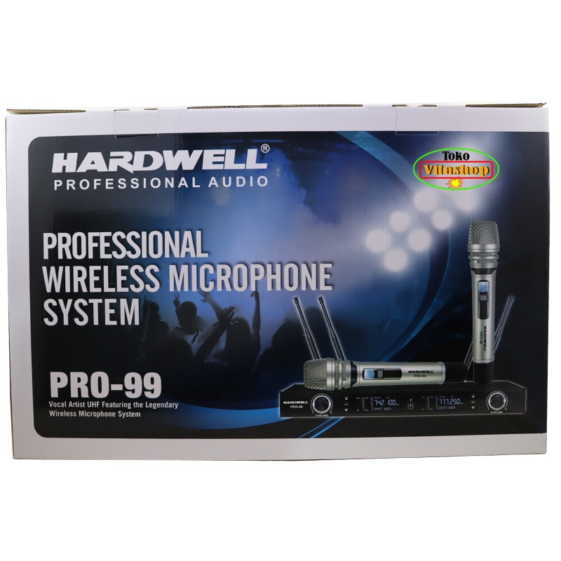 Microphone Wireless Hardwell PRO-99 Mic Werles Free Bok Boper Mik Asli