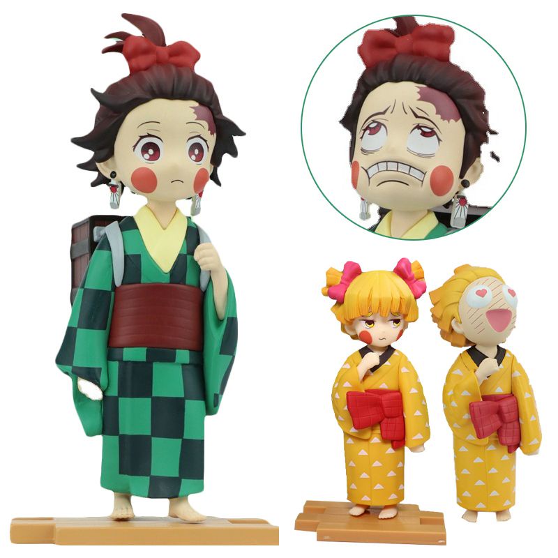 Yaiba Demon Kimetsu Slayer No Action Figure Tanjiro Mainan Figurine Model Zenitsu