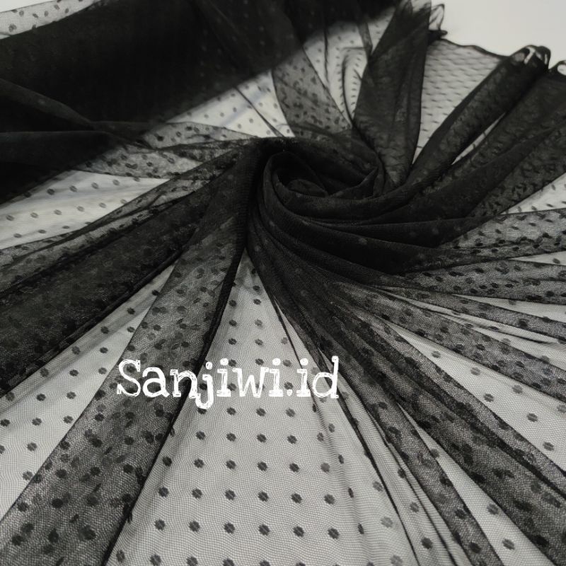 Kain Tile Polkadot/Kain Tille Dot/Soft Tulle-Hitam