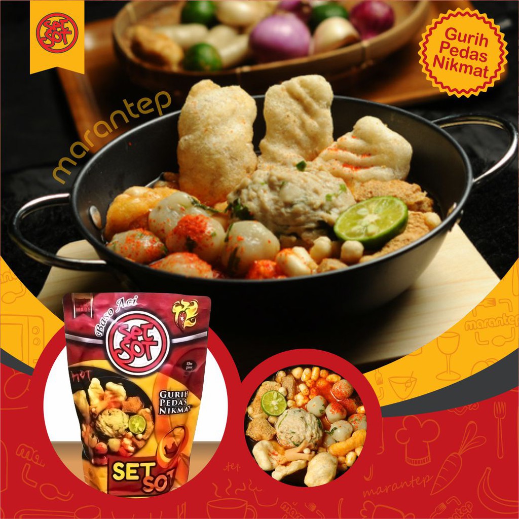 

SETSOT Boci / Bakso / Cuanki / Baso Aci instan, sedap dan siap saji BEST SELLERnya Bakso Aci !