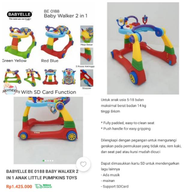 baby walker baby elle 2 in 1