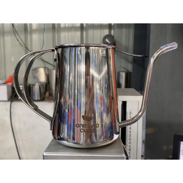 OneTwoCups Coffee Maker Pot Drip Kettle Teko Barista Kopi 650ml - HS4011 - Silver