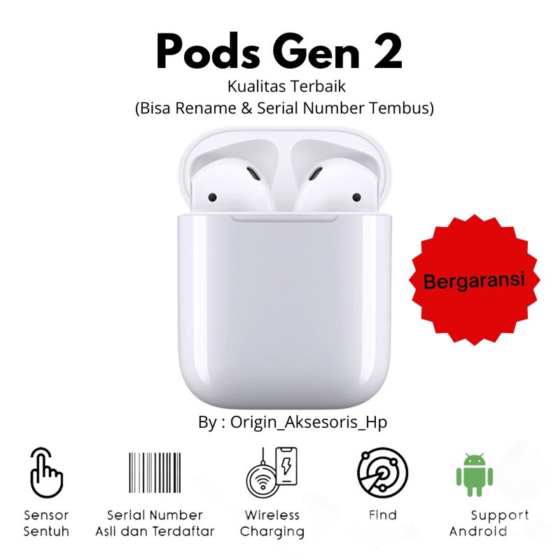 pods inpods super gen 2 wireless bluetooth headset with charging case final upgrade   imei   serial 