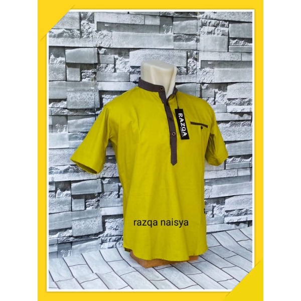 Kemko hijau lemon / kemeja koko Pria terharu Lime /  KEMKO PRIA MUSLIM