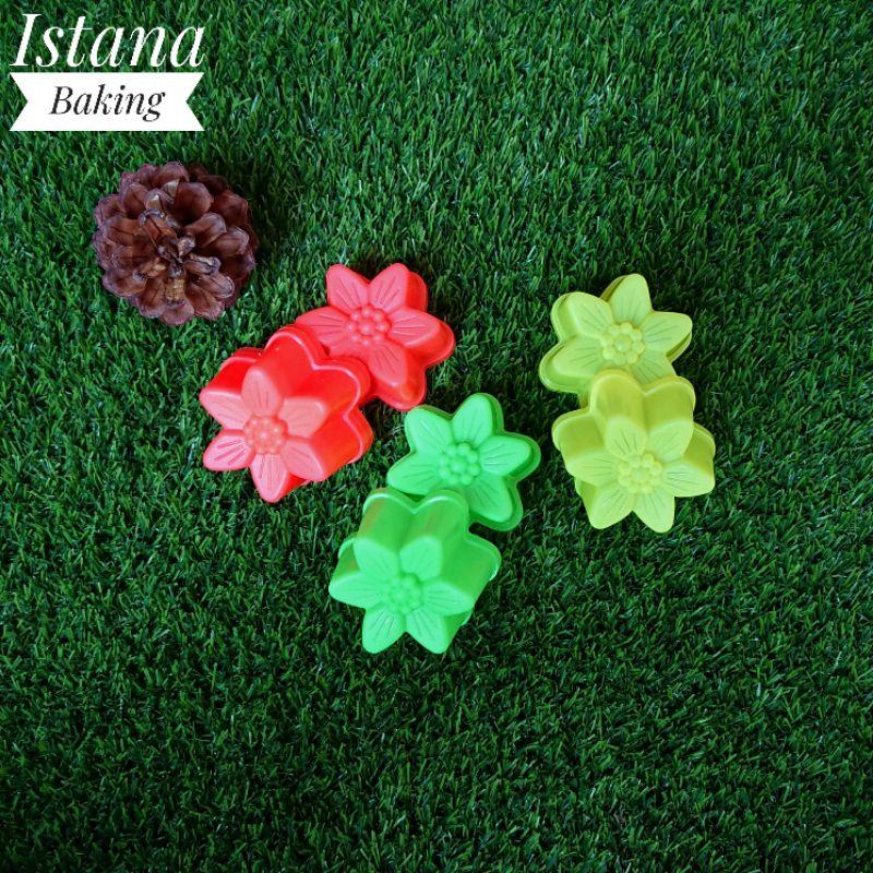 12Pcs Cetakan Kue Bolu Puding Agar Jelly Motif Bunga Tulip Tapak Dara