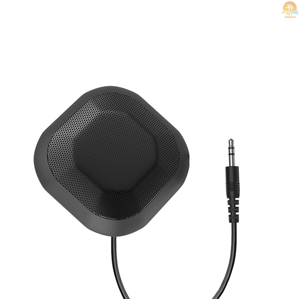 Portable 3.5mm Plug Conference Microphone 360° Omnidirectional Condenser Computer PC Mic Plug and Play Small Microphone for PC Laptop Video Conference Chatting Gaming Recording Online Class Skype