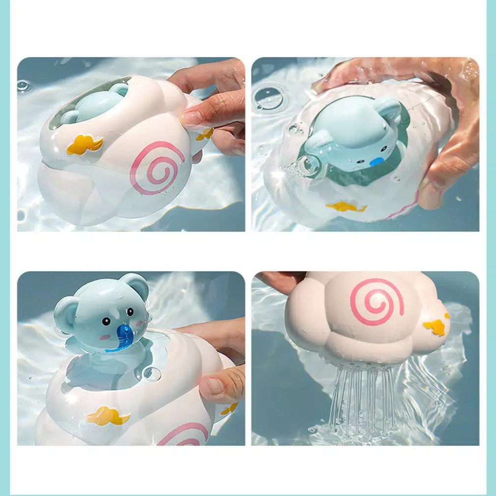 ( Mia ) Mainan Mandi Bayi Semprotan Air Telur Bebek Awan Hujan, Duck Penguin Dinosaurs Floating Egg BAth Toy